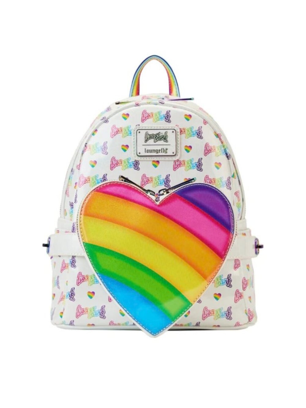 Loungefly Lisa Frank Rainbow Heart Mini Backpack + Waist Bag